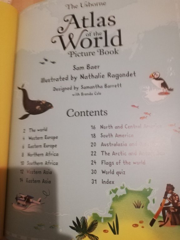 Atlas of the World Picture book, Sam Lake, 2015, Usborne