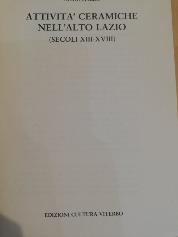 Attività cercamiche nell'Alto Lazio secolo XIII XVIII, Guido Mazza, 1979