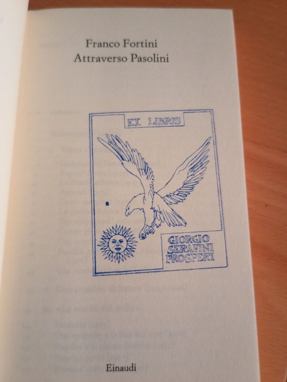 Attraverso Pasolini, Franco Fortini, Eianudi, 1993