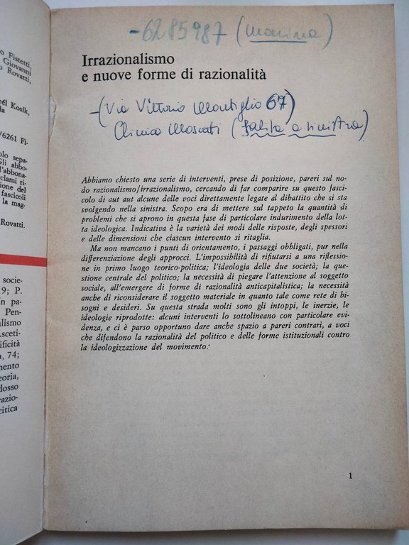 Aut Aut, numero 161, settembre-ottobre 1977, Fortini Vattimo Rella Cacciari