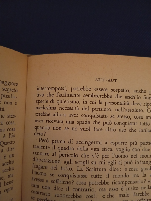 Aut Aut, Soren Kierkegaard, BMM Mondadori, 1960