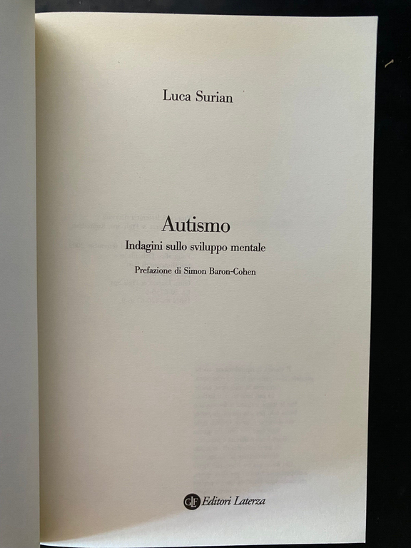 Autismo. indagini sulla sviluppo mentale, Luca Surian, Laterza, 2002 | Immagine Gallery 11