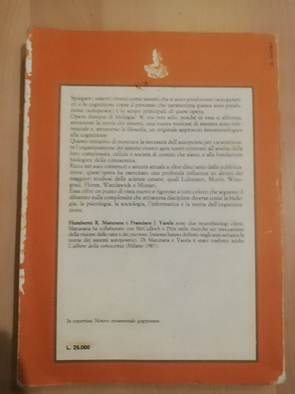 Autopoiesi e cognizione, Humberto Maturana - Francisco Varela, 1992, Marsilio