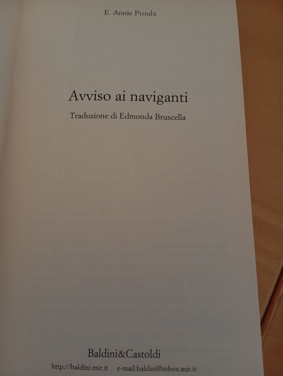 Avviso ai naviganti, E. Annie Proulx, Baldini e Castoldi, 1998 | Immagine Gallery 13