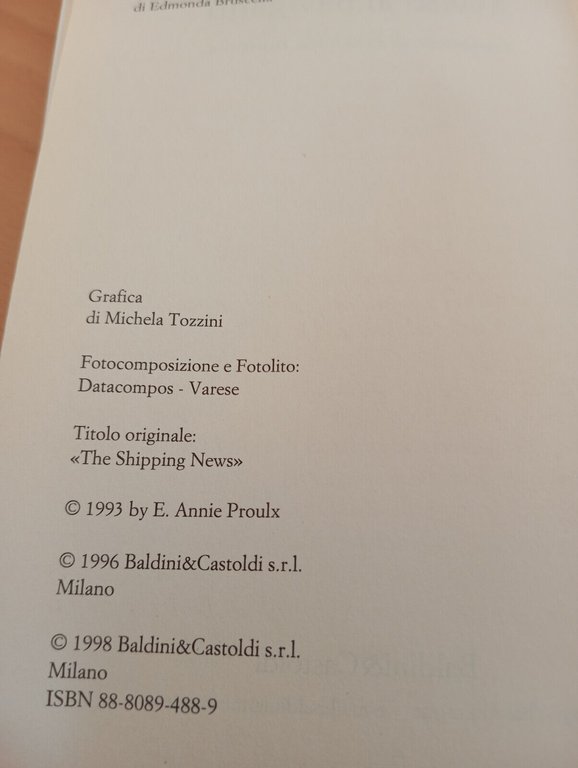 Avviso ai naviganti, E. Annie Proulx, Baldini e Castoldi, 1998