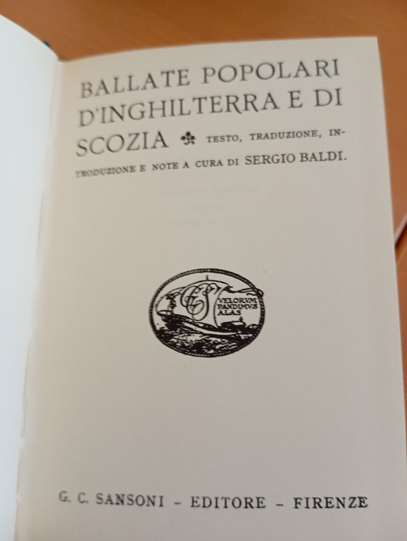 Ballate popolari d'Inghilterra e di Scozia, Sergio Baldi, Sansoni, 1946