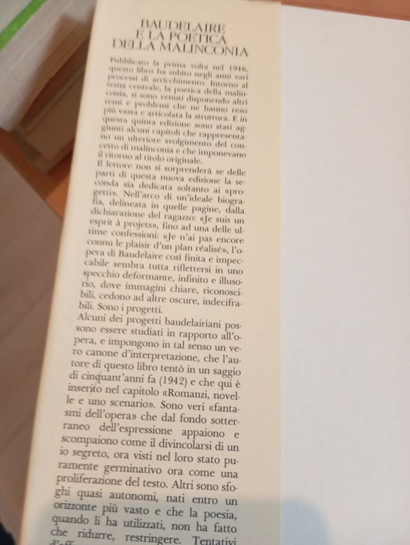 Baudelaire e la poetica della malinconia, Giovanni Macchia, Rizzoli, 1992