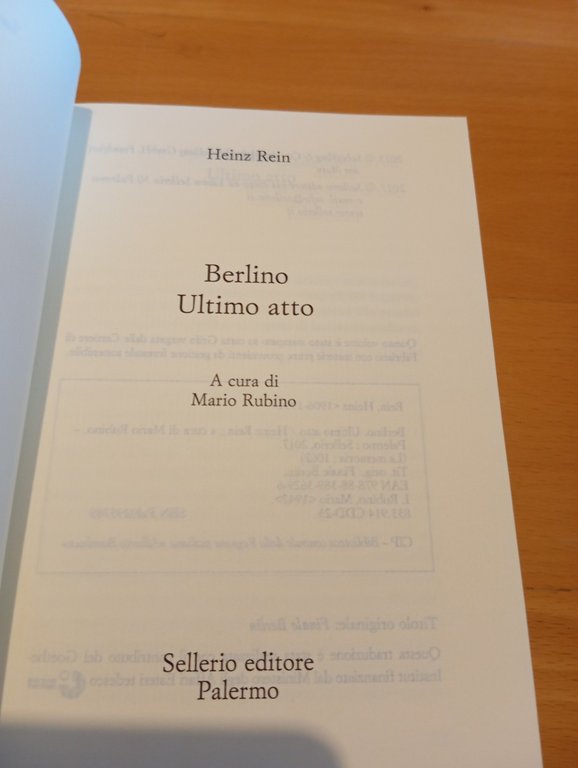 Berlino. Ultimo atto, Heinz Rein, Sellerio, 2017 nuovo | Immagine Gallery 7