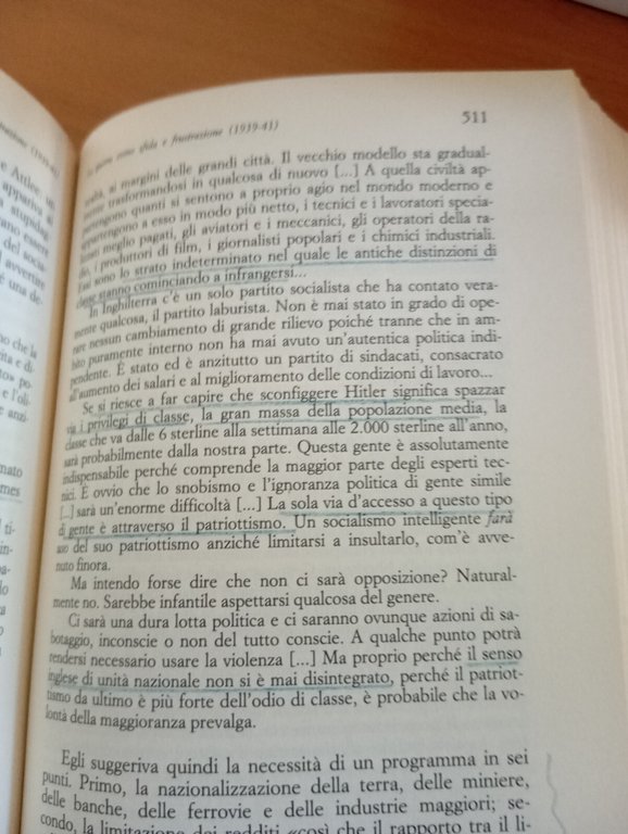 Bernard Crick, George Orwell, Il Mulino, 1991, sottolineato
