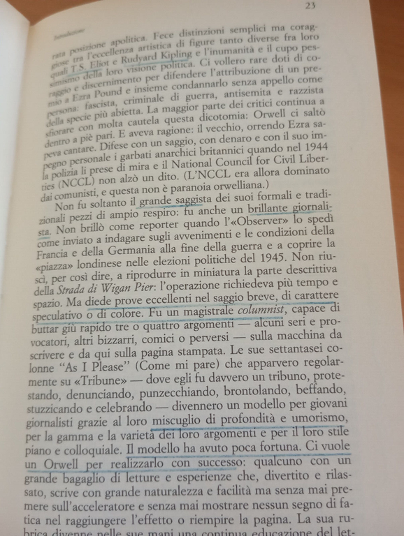 Bernard Crick, George Orwell, Il Mulino, 1991, sottolineato