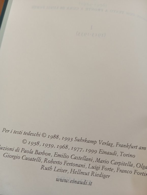 Bertold Brecht, Poesie, volume 1, 1913-1933, Einaudi Pleiade, 1999