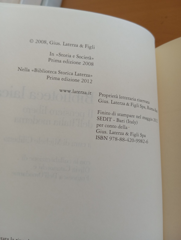 Biblioteca laica. Il pensiero libero dell'Italia moderna, Michele Ciliberto 2008 | Immagine Gallery 7
