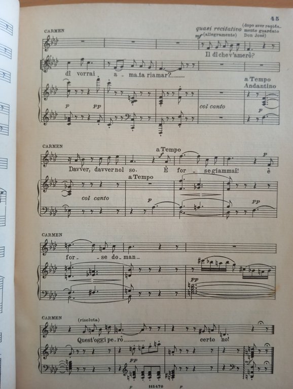 Bizet, Carmen, spartito canto e pianoforte, rllegato, Ricordi, 1914? | Immagine Gallery 7