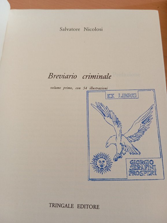 Breviario criminale, 2 due volumi, Salvatore Nicolosi, Tringale, 1988