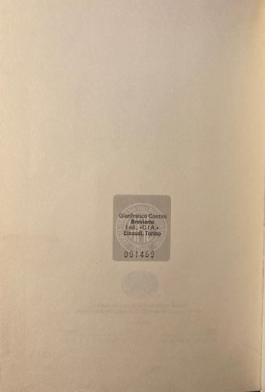 Breviario di Ecdotica, Gianfranco Contini, Einaudi, 1990, Edizione pregiata