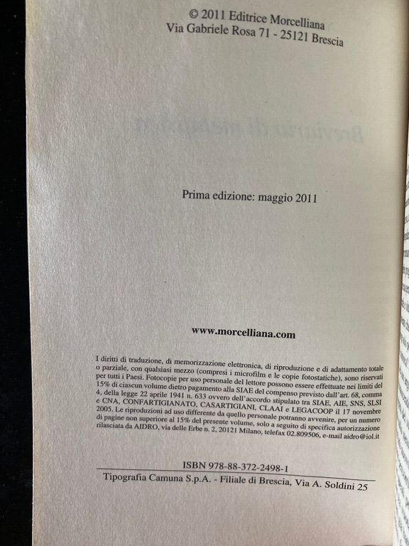 Breviario di metafisica, Virgilio Melchiorre, Morcelliana, 2011