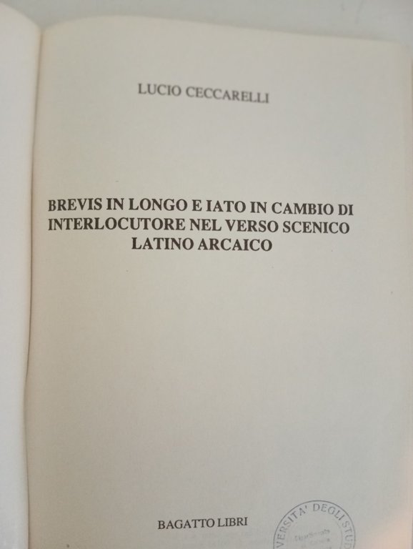 Brevis in longo e iato in cambio di interlocutore... Lucio … | Immagine Gallery 6