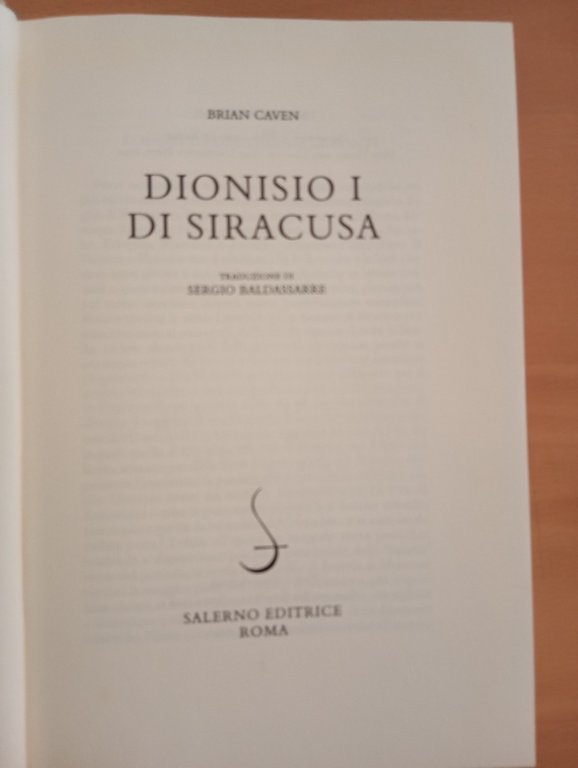 Brian Caven, Dionisio I di Siracusa, Salerno Editrice 1992, Profili … | Immagine Gallery 6