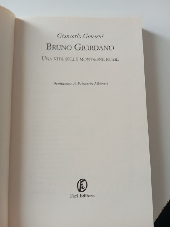 Bruno Giordano, Giancarlo Governi, Fazi, 2017