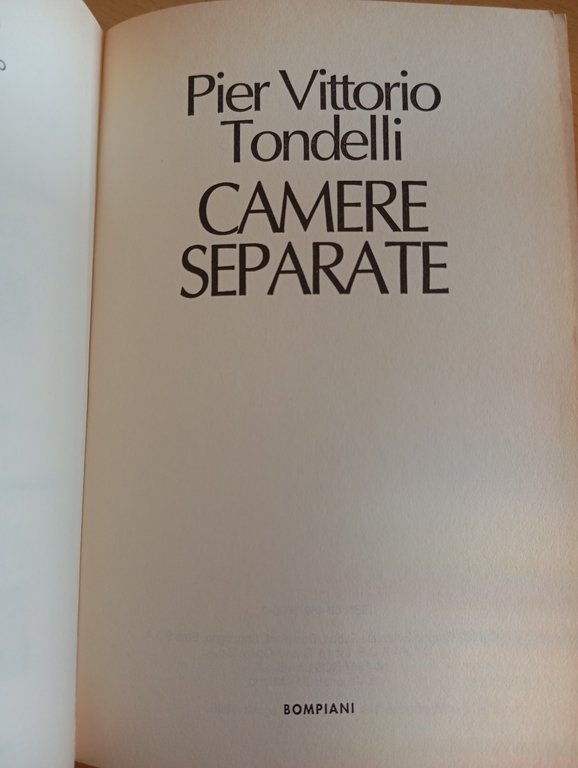 Camere separate, Pier Vittorio Tondelli, Bompiani, 1998 | Immagine Gallery 5