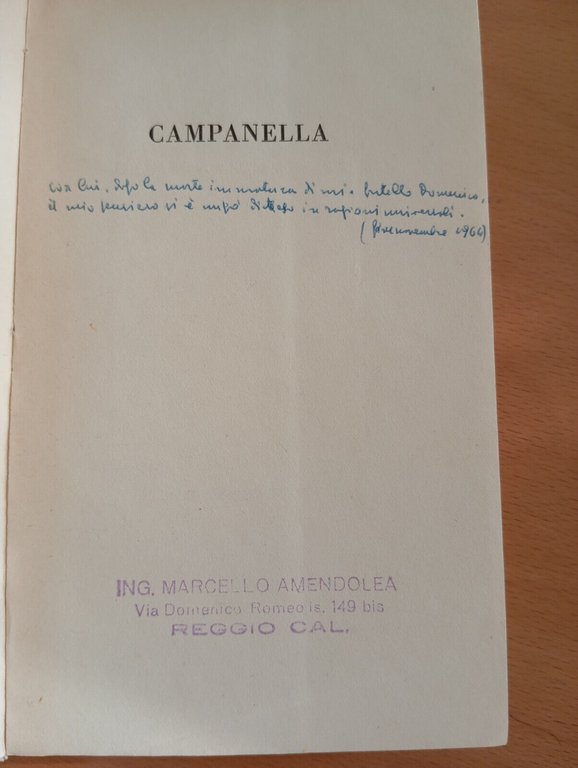 Campanella, Aldo Testa, Garzanti, 1941