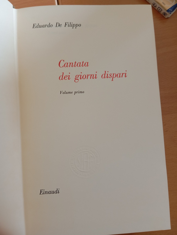 Cantata dei giorni dispari, 2 volumi, Eduardo De Filippo, Einaudi, … | Immagine Gallery 10