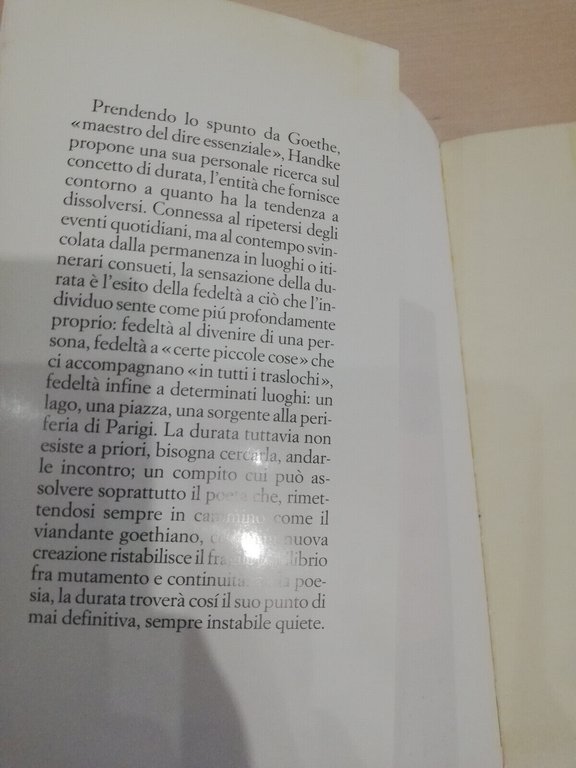 Canto alla durata, Peter Handke, Einaudi, 1995