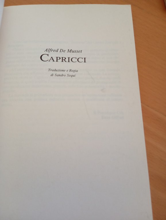 Capricci, Alfred De Musset, Regia Sandro Sequi, Centro teatrale bresciano, …