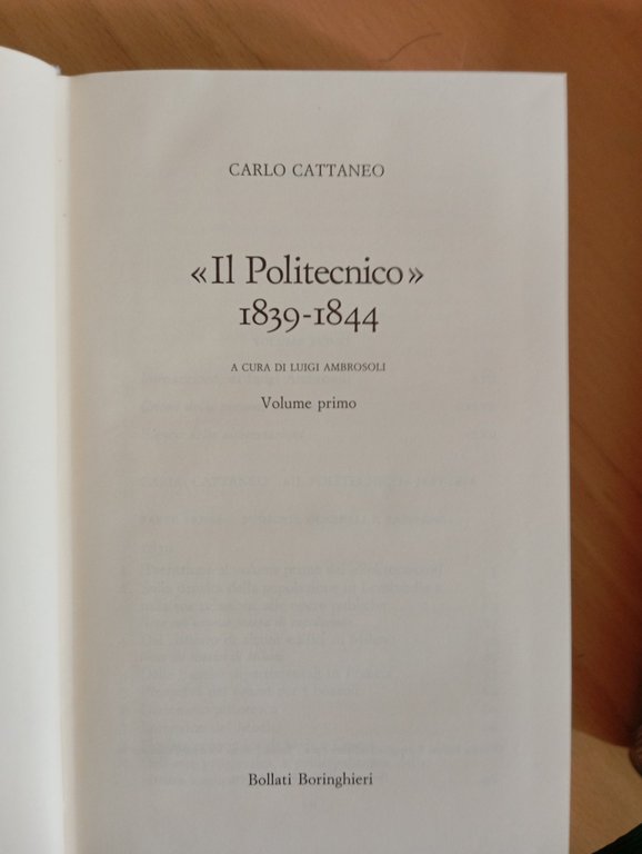 Carlo Cattaneo, Il Politecnico 1839-1844, due volumi, Bollati Boringhieri, 1989 | Immagine Gallery 8