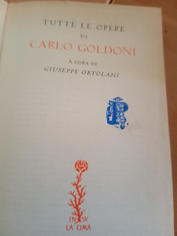 Carlo Goldoni, Opere volume I, prima, 1, Mondadori, 1959