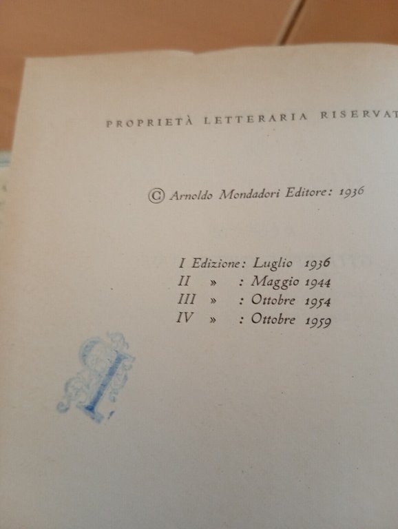 Carlo Goldoni, Opere volume II, secondo, 2, Mondadori, 1959