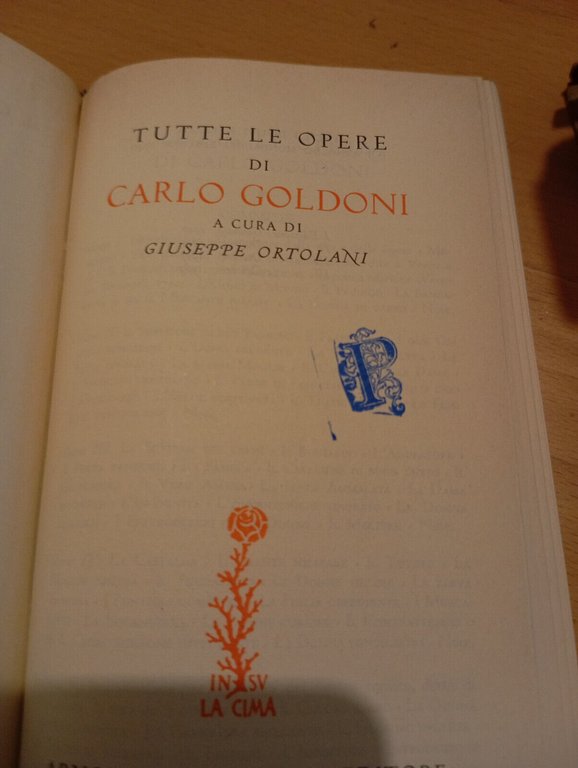 Carlo Goldoni, Opere volume IV, quarto, 4, Mondadori, 1969