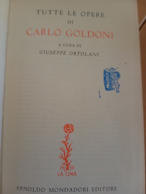 Carlo Goldoni, Opere volume V quinto 5, Mondadori, 1959 | Immagine Gallery 14