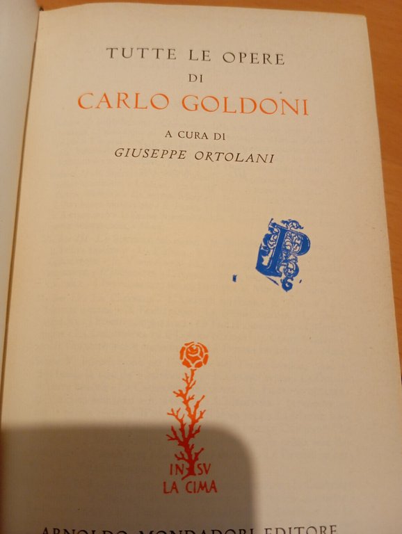 Carlo Goldoni, Opere volume VI, Sesto, 6 Mondadori, 1960