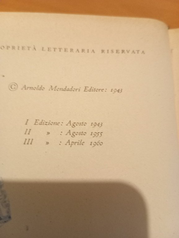 Carlo Goldoni, Opere volume VI, Sesto, 6 Mondadori, 1960