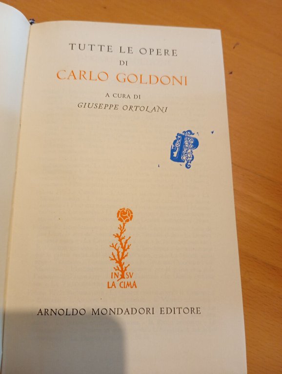 Carlo Goldoni, Opere volume VIII ottavo 8, Con cofanetto, Mondadori, …