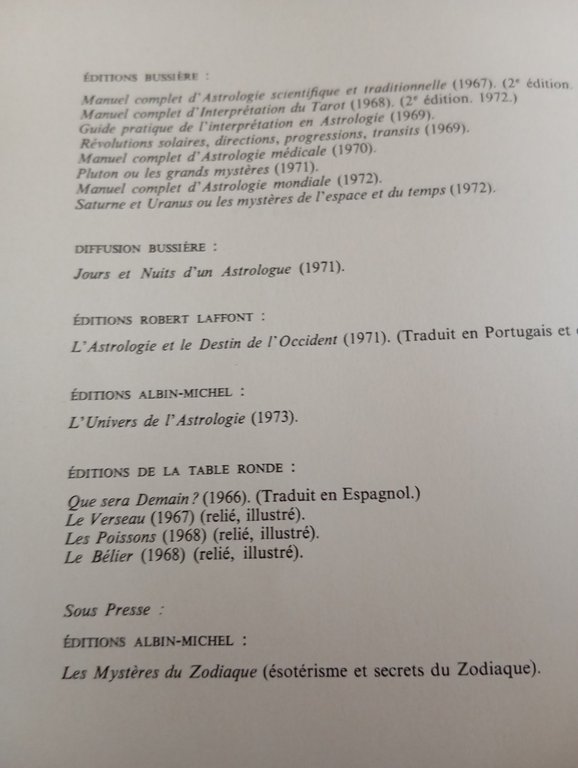 Cartes et destin, Alain Hades, AMG, 1973