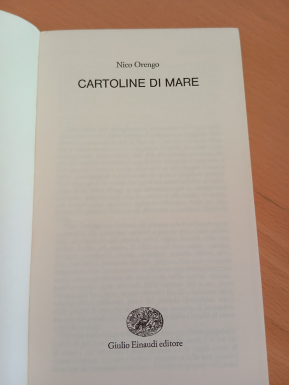 Cartoline di Mare, Nico Orengo, Einaudi, 1984