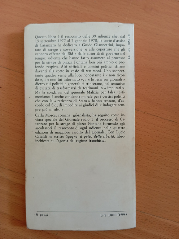 Catanzaro processo al SID, Carla Mosca, Editori Riuniti, 1978 | Immagine Gallery 4