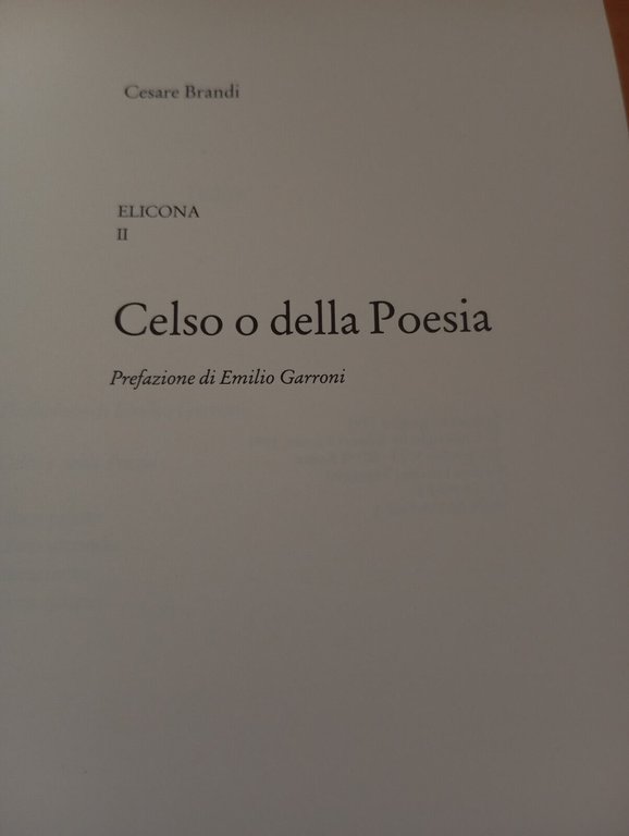 Celso o della poesia, Cesare Brandi, Editori Riuniti, 1991