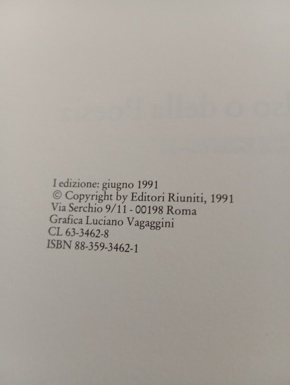 Celso o della poesia, Cesare Brandi, Editori Riuniti, 1991