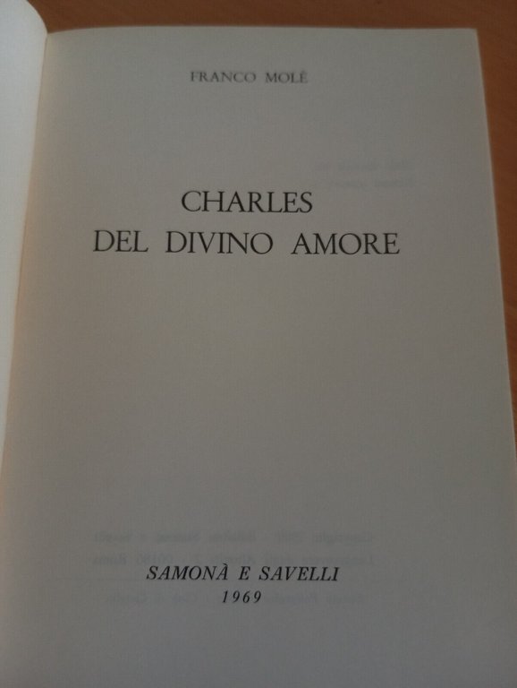 Charles Del divino amore, Samonà e Savelli, 1969