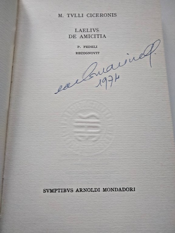 Cicerone, Laelius - De amicitia, In latino, Mondadori, 1971 | Immagine Gallery 3