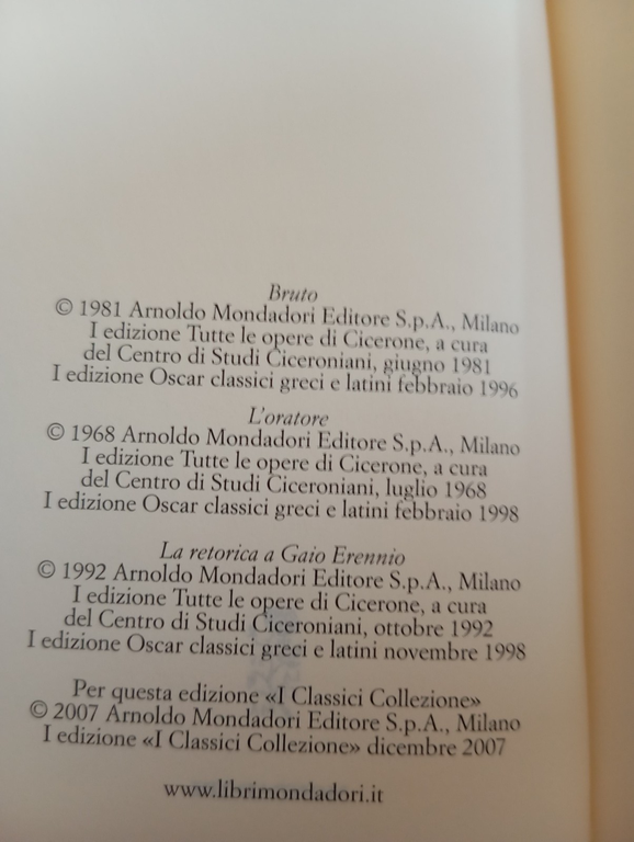 Cicerone, Opere Retoriche, Classici latini collezione Mondadori, 2007 | Immagine Gallery 8