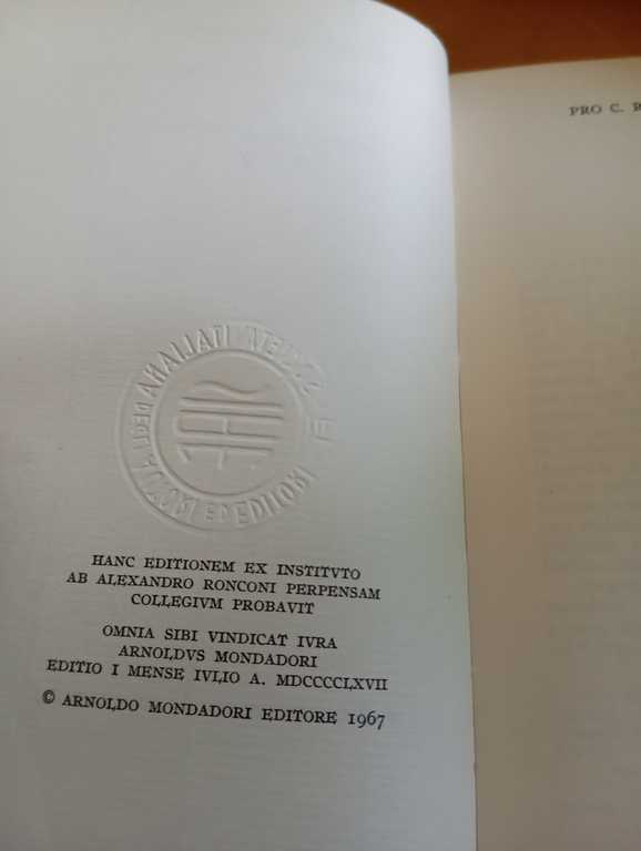 Ciceronis, Flacco, Fonteio, Caecina, Cornelio Sulla, Rabirio, Mondadori, 1967 | Immagine Gallery 11