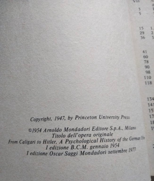 Cinema tedesco, Siegfried Kracauer, Mondadori, 1977