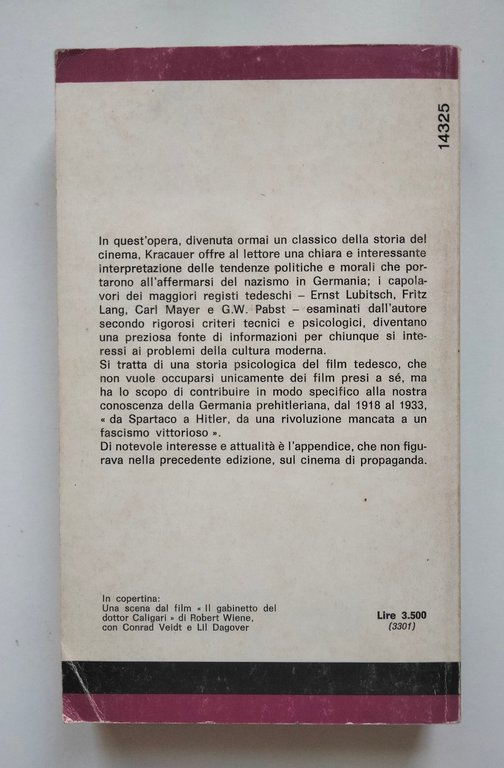 Cinema tedesco, Siegfried Kracauer, Mondadori, 1977