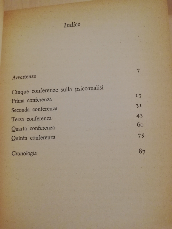 Cinque conferenze sulla psicoanalisi, Sigmund Freud, 1977, Boringhieri