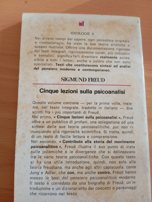 Cinque lezioni sulla psicoanalisi, Sigmund Freud, Del Bosco Edizioni, 1974