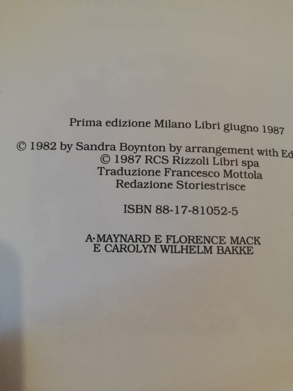 Cioccolato. La passione divorante, Sandra Boynton, 1987, Rizzoli Milano Libri